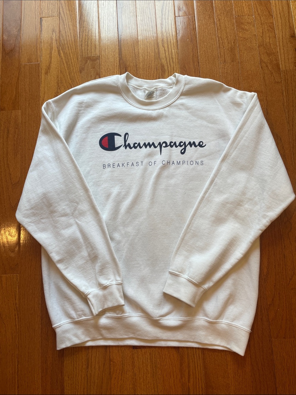 White "Champagne" Crewneck Sweatshirt